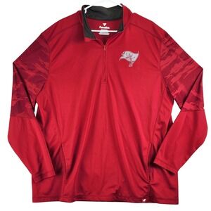 Tampa Bay Buccaneers Quarter Zip Fanatics Pullover Mens 2XL Red Camo NFL Sport